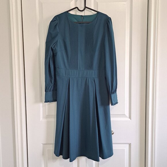 Women's Long Teal Blue Dress - Picture 1 of 2